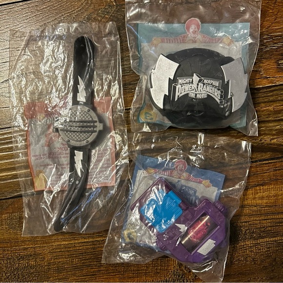 Lot of 3 NWT Vintage 1994 McDonalds Power Rangers Happy meal Toy Unopened - Picture 2 of 3